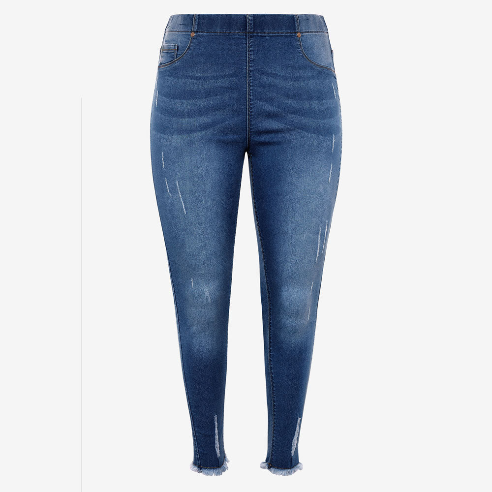 Jenny Women's High Rise Elasticated Waist Pull On Jeggings Women's Jeggings Minhas Garments Navy 30-32 28