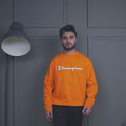 Champion Men's Logo Printed Crew Neck Fleece Sweat Shirt