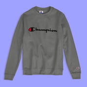 Champion Men's Logo Printed Crew Neck Fleece Sweat Shirt Men's Sweat Shirt Fiza Graphite XS 