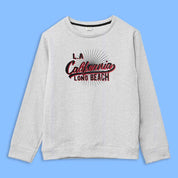 Richman Men's Long Beach California Printed Fleece Sweat Shirt Men's Sweat Shirt ASE Grey Marl S 
