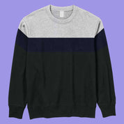 Men's Fontem Panel Design Long Sleeve Fleece Sweat Shirt Men's Sweat Shirt IBT Grey & Olive S 