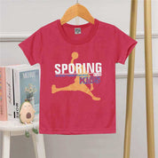 Kid's Sporing Printed Crew Neck Tee Shirt Boy's Tee Shirt HDY Magenta 18-24 Months-M 