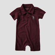 Polo Republica Nakon Signature Pony Printed Design Baby Romper Romper Polo Republica Maroon 0-3 Months 