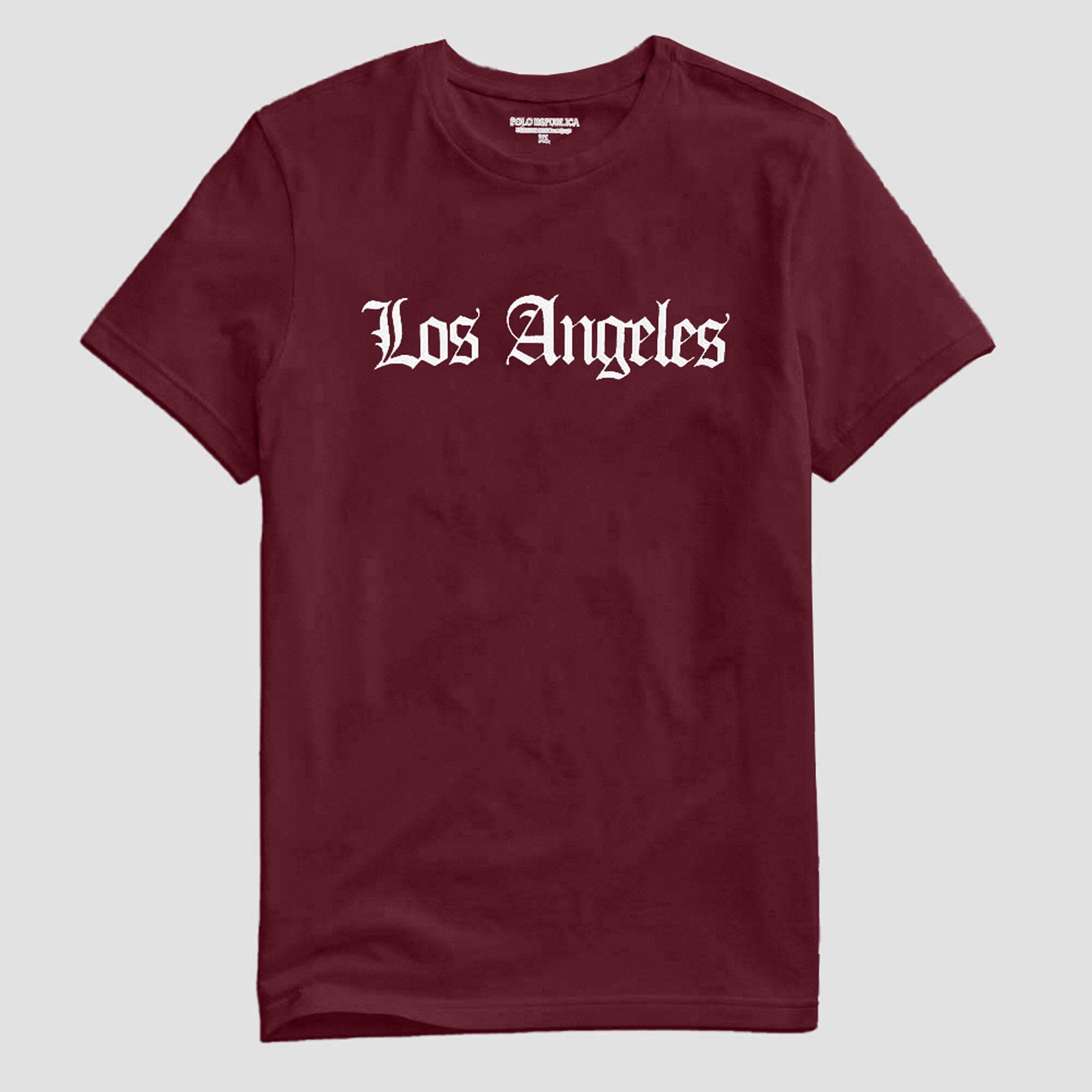 Polo Republica Men's Los Angeles Printed Short Sleeve Tee Shirt Men's Tee Shirt Polo Republica Maroon S 