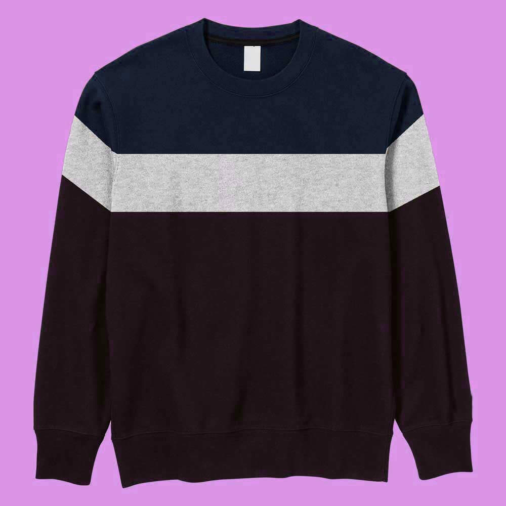 Men's Fontem Panel Design Long Sleeve Fleece Sweat Shirt Men's Sweat Shirt IBT 