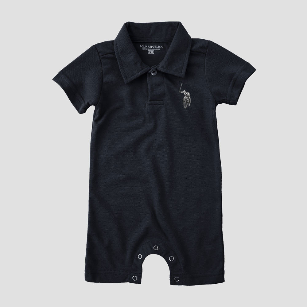 Polo Republica Nakon Signature Pony Printed Design Baby Romper Romper Polo Republica Navy 0-3 Months 