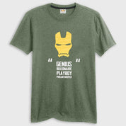 RichMan Iron Man Tony Stark Printed Tee Shirt Men's Tee Shirt ASE Olive & Mustard S 