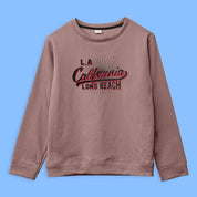 Richman Men's Long Beach California Printed Fleece Sweat Shirt Men's Sweat Shirt ASE Light Plum S 
