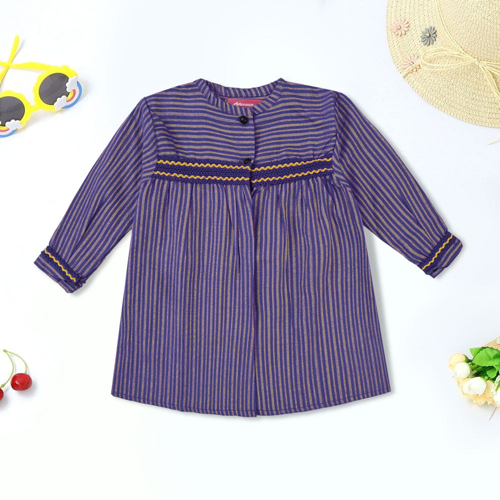 Artesanos Valencianos Girl's Long Sleeves Minor Fault Frock Minor Fault YBA Purple 1 Years 