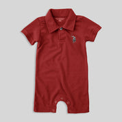 Polo Republica Nakon Signature Pony Printed Design Baby Romper Romper Polo Republica Red 0-3 Months 