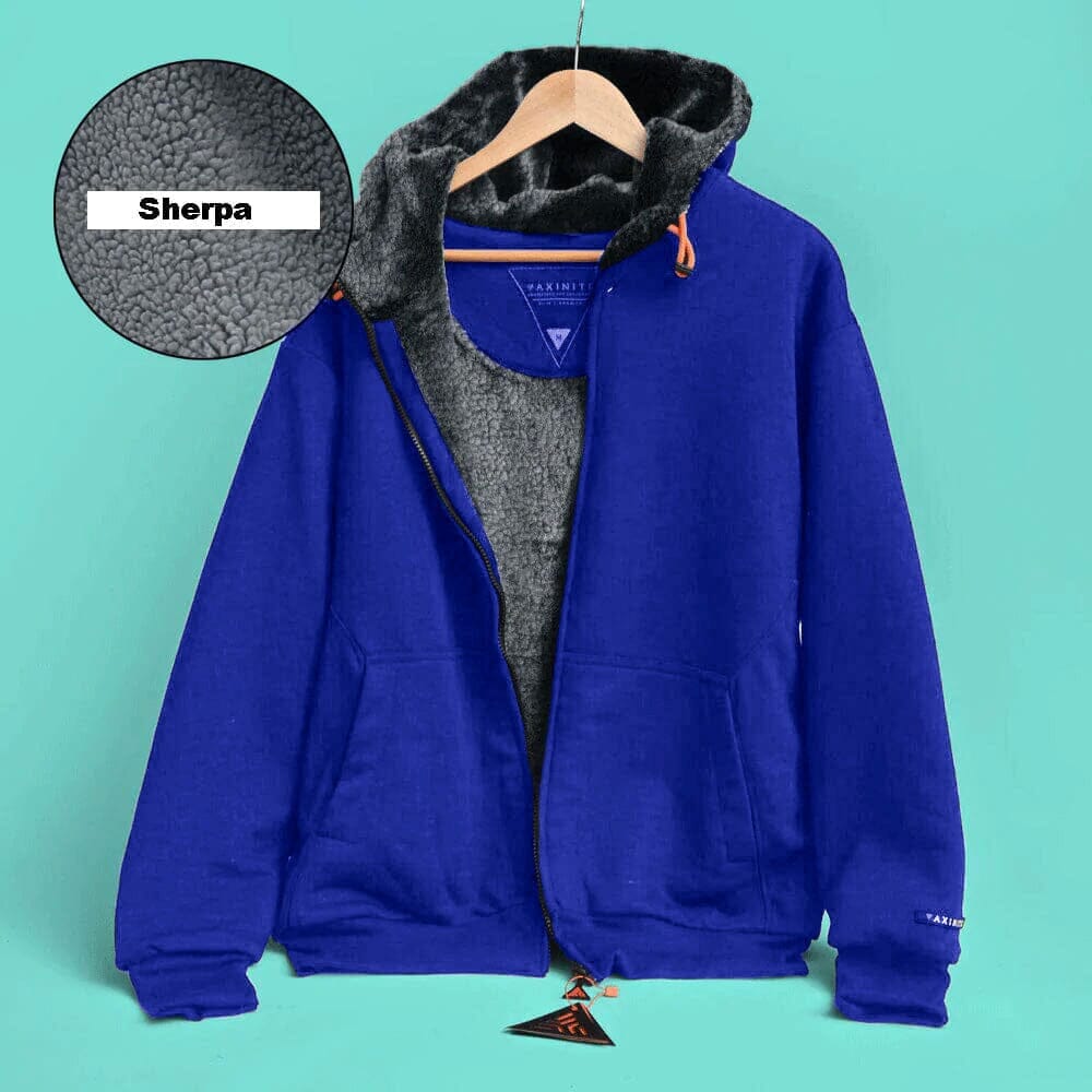 Axinite Men's Sherpa Fleece Minor Fault Zipper Hoodie Minor Fault Image 