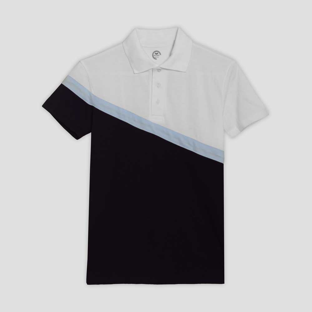 Poler Men's Cincinnati Contrast Panel Polo Shirt Men's Polo Shirt IBT White & Navy S 