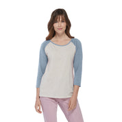 Platinum Women's Contrast Sleeves Minor Fault Summer Tee Shirt Minor Fault IST Grey & Sky S 